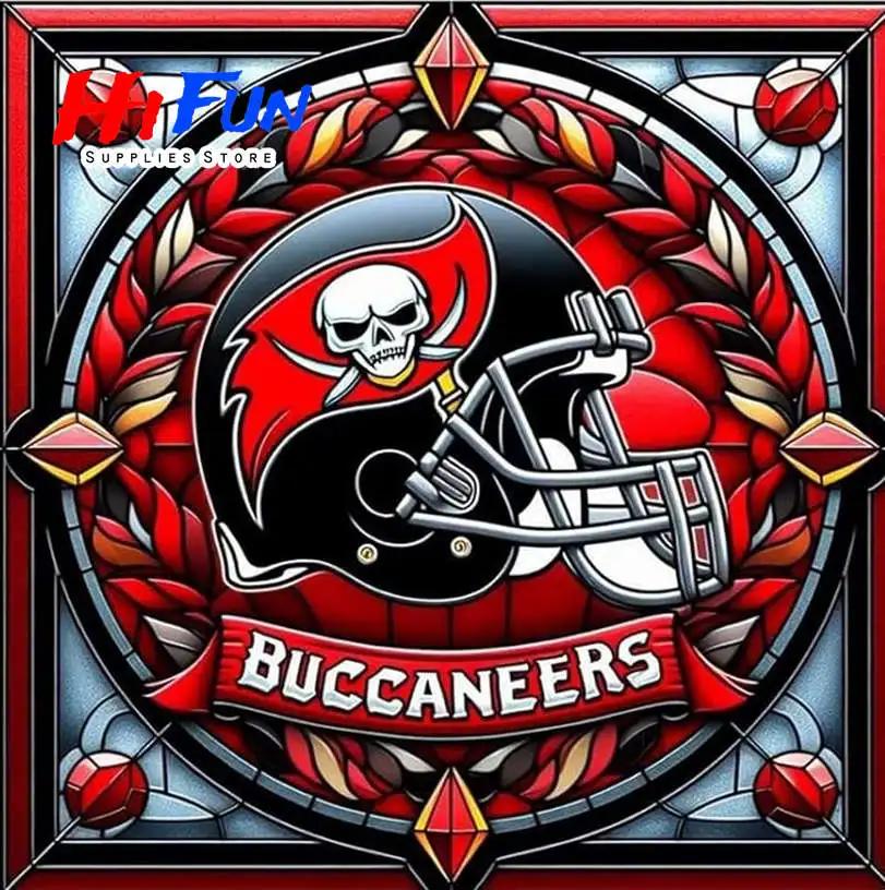 Pintura diamante completa para fãs de esportes, capacetes de futebol americano estilo tradicional, ponto cruz, decoração pendurada na parede, presente DIY - Image 1