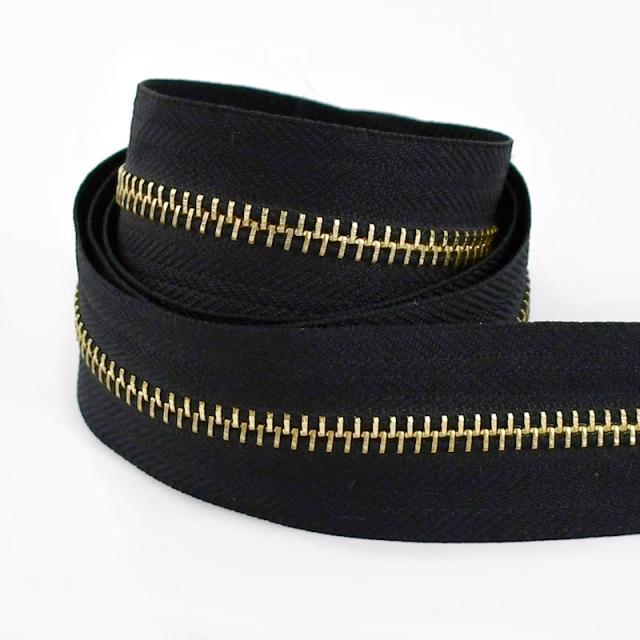 Zíperes Decorativos Coloridos Meetee com Fecho Dourado - Kit de Reparo e Substituição de Roupas Nº 5 com Fitas Coloridas