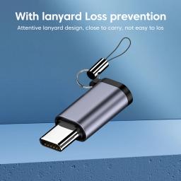 Adaptador micro usb para tipo c mini usb para usb c 480mbps conector de carregamento de dados rápido udc para adaptador relâmpago para iphone android - Image 6