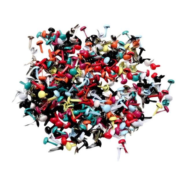 Conjunto de 200 Prendedores de Papel Multicoloridos em Metal para Scrapbook e Artesanato, Acessórios Handmade e Brads Decorativos