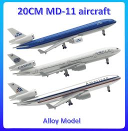 Simulação Múltipla de Modelo de Aeronave, Avião De Liga De Metal, Decoração De Escala De Avião, Presentes De Ornamentos Para Crianças, MD-11, 20cm - Image 1