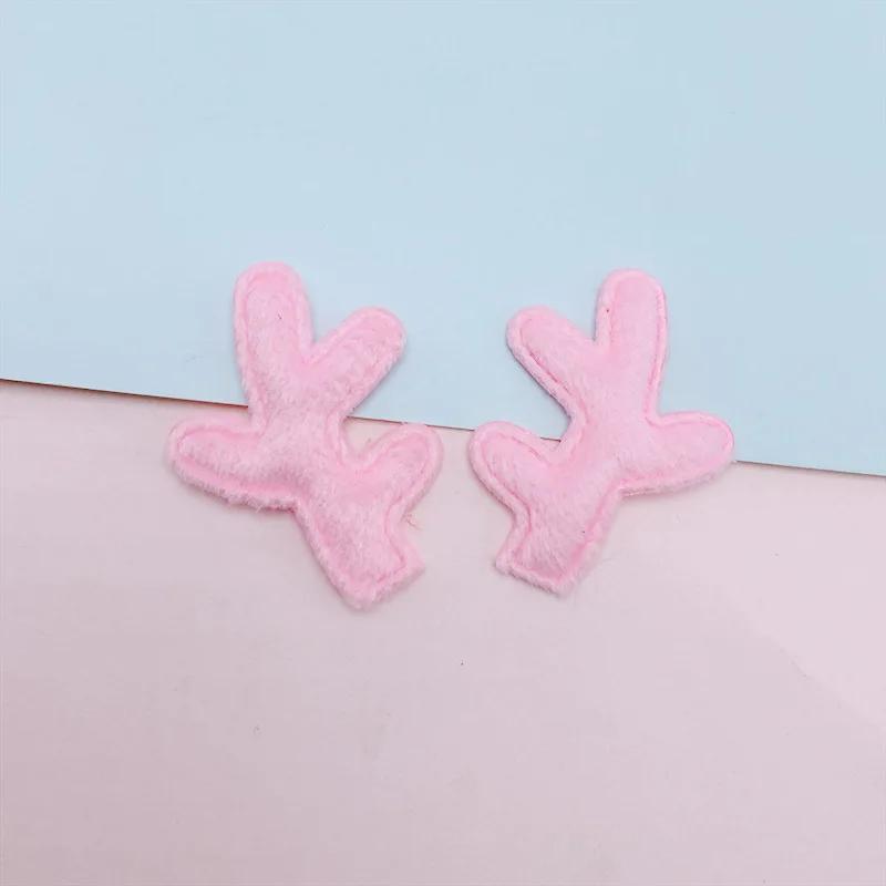 50 pares/lote 2.8*3.5cm dois lados feltro 3d veado antler acolchoado apliques para diy enfeites de natal clipe de cabelo decoração remendos - Image 1