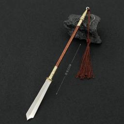 Long-Handled Medieval Arma Modelo, chinês Dinastia Tang, Broadsword Mo Faca, Todo o Metal Craft, Ornamentos Colecionáveis, 22cm - Image 1