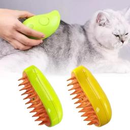 Escova a vapor 3 em 1 para cão e gato, escova a vapor, spray elétrico, para massagem, pet grooming, pente, depilação - Image 1