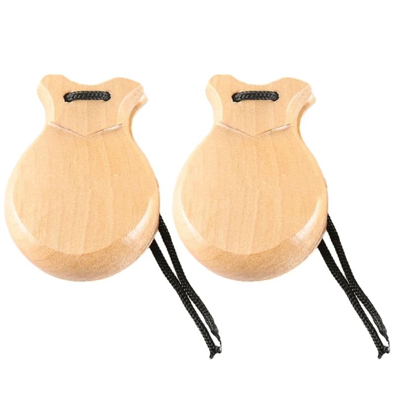 Castanholas dança flamenca com corda castanheiro espanhol para crianças adultos, 2 peças - Image 1