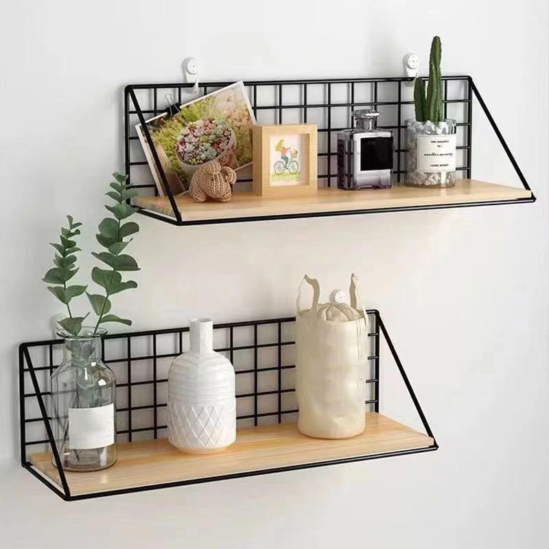 Rack de armazenamento montado na parede, arte de ferro não perfurada, cesta suspensa criativa, casa, quarto, banheiro - Image 1