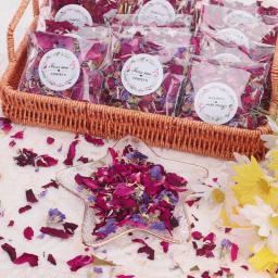 Confete de casamento para festa, flor seca natural, decoração de casamento biodegradável, festa de aniversário, pétala de rosa vermelha, DIY, biodegradável - Image 5