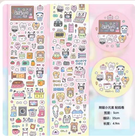 Adesivos Japoneses Decorativos e Fitas de Graffiti Desenhadas à Mão para Scrapbooking DIY - 5m, 1 Peça por Lote