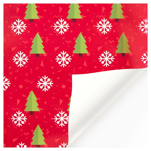Papel de Embrulho Kraft Retro Artesanal para Presentes de Natal e Ano Novo - 1 Unidade