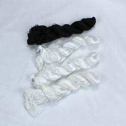 100% fio de seda bordado à mão, linha de bordar, ponto cruz, 400m, preto, branco, 4, cores puras, 1pcs - Image 3