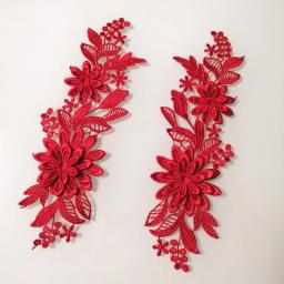 Bordados 3D Lace Guarnição Patches, Costurar Em Patch, Applique Flor, DIY Bordados, Roupas e Bolsa, Emblemas Acessórios, 1 Par - Image 5