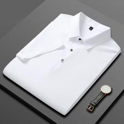 Novos homens de alta qualidade Ice Silk Seamless POLO Camisa Verão Ultra-fino Respirável Esportes ao Ar Livre e Lazer Top Confortável - Image 3