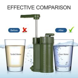 Taxa de fluxo rápida 200-400 ml/min do purificador de água do sistema de filtragem de água ao ar livre filtro de água para acampar caminhadas pesca de emergência - Image 2