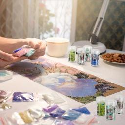 30 peças garrafa de armazenamento de contas, organizador de acessórios, ferramentas organizadoras de pintura diamante diy, mini conta de armazenamento de arte em mosaico de strass - Image 5