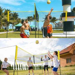 Portátil Badminton Net Set, Vôlei Cruz, Praça, durável Tênis Net, Folding 4-Sides Game Net, Altura Ajustável - Image 5