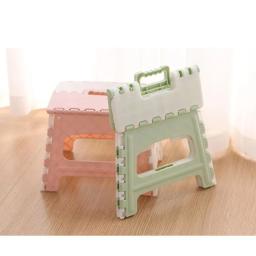Plástico Folding Step Stool com alça, portátil, dobrável, pequeno pé, banheiro, chuveiro, sentado, dobrável - Image 1