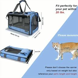 1pc grande sacos de gato portátil saco de transporte do cão malha respirável dobrável bolsa companhia aérea aprovado saco de viagem para animais de estimação saco de transporte gatinho - Image 2