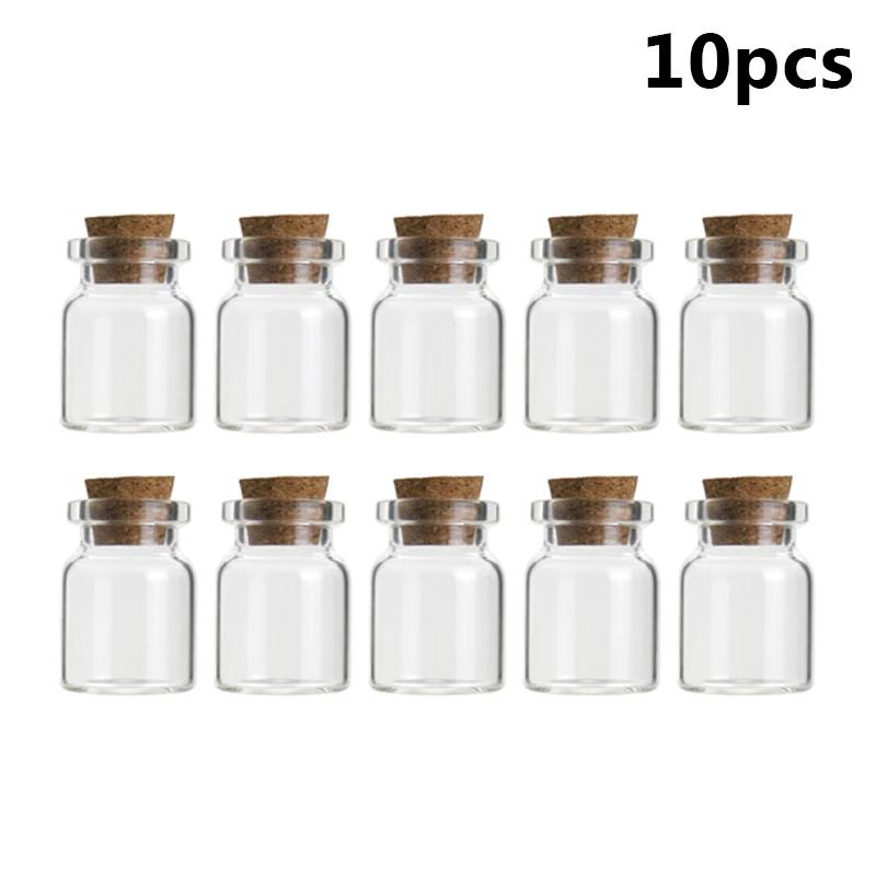 Mini garrafas de vidro transparente com rolha de cortiça, frascos para decoração de festa de aniversário de casamento de natal, frascos diy, presente com 10/50 peças - Image 1