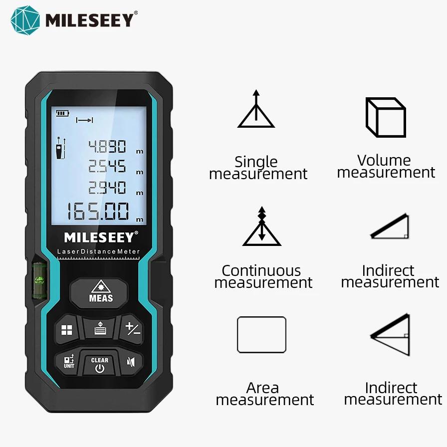 Mileseey medidor de distância a laser roleta eletrônica laser fita digital rangefinder trena metro laser range finder fita métrica - Image 1