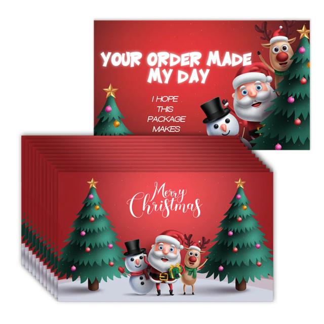 Cartões de Agradecimento Personalizados para o Seu Pequeno Negócio - Tema de Natal Inverno, 50 Unidades para as Festas