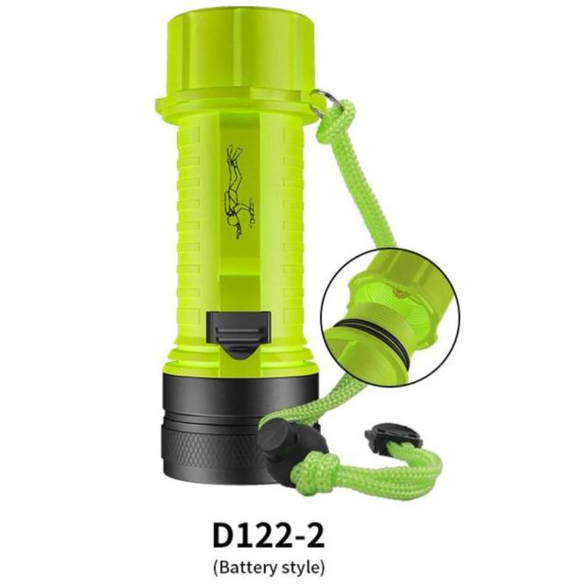 Lanterna de Mergulho Profissional IPX8 Impermeável com Luzes LED Brilhantes para Exploração Subaquática e Cavernas Marinhas