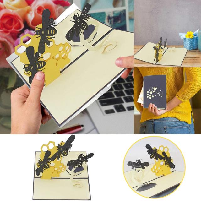 Cartões 3D de Gravura em Papel: Artesanato em Corte de Papel para Presentes de Aniversário e Férias com Impressão e Design Oco