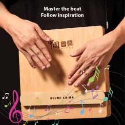 Cajon tambor de madeira com alça ajustável, 3 em 1 tambor de mão plana, instrumento de percussão, tambor portátil para viajar e festa - Image 1
