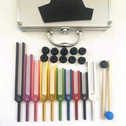 Instrumentos de Percussão Profissional, Tuning Fork Set, Sound Healing, Diapason Terapêutico, Ressonância Colorida, 10Pcs - Image 4