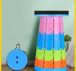Banquinho telescópico dobrável para acampar, leve, plástico, retrátil, cadeira dobrável para interior e exterior - Image 2