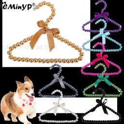 Cabide com pérolas arco para animais de estimação, cabides, rack de roupas para cachorro, cachorro e gato, pano de gatinho, acessórios de guarda-roupa, 1pc - Image 1