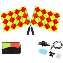 Futebol árbitro bandeira com apito moeda, Match Equipment Kit, vermelho e amarelo cartão ferramenta, futebol profissional, futebol - Image 1