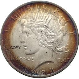 One Peace Dollar Silver Plated America Copy Moeda Comemorativa, Estados Unidos, Ww2, Liberty, Moneda Moedas Colecionáveis, EUA 1928, 1 - Image 3