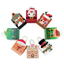 Caixa De Presente De Natal, Árvore De Natal, Papai Noel, Boneco De Neve, Doces De Papel, Sacos De Embalagem De Biscoito, Favores De Crianças, Ano Novo 2025, 10Pcs - Image 3