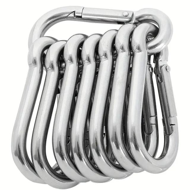 Gancho de Segurança em Aço Inoxidável 304, Fivela Durável para Chaveiros e Talhas, Capacidade de 300 Lbs, Ideal para Pets e Correntes