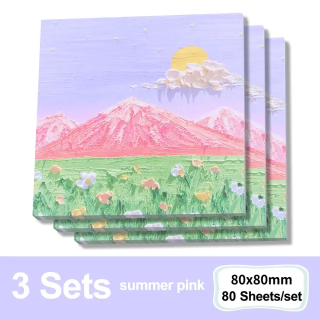 Papel de Notas Kawaii Floral em Pintura a Óleo - Memo Pad Estético e Checklists Criativos para sua Escrita