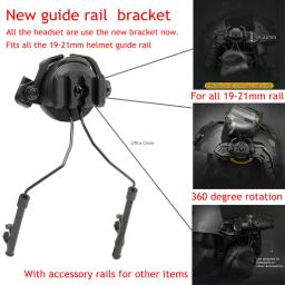 Tiro tático fones de ouvido para capacete rápido caça proteção da orelha airsoftsports fone de ouvido earmuff com ptt - Image 5
