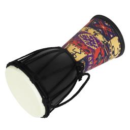 Tambor Djembe profissional africano, Madeira, artesanal, Tradicional, Esculpido, Adereços de ensino, 4 in - Image 1