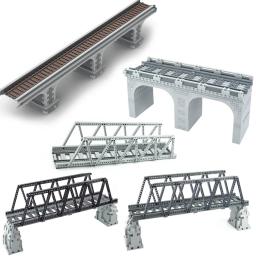 MOC-Cidade Trem Construção Tijolos Modelo Conjunto, Ferroviária De Alta Velocidade, Arco Ponte Trilha, Trem Bloco De Construção Brinquedos, DIY - Image 1