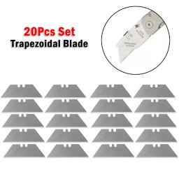 Lâmina trapezoidal de substituição com caixa para arte, ferramenta de corte artesanal, faca multiferramenta, ferramentas de lâmina de corte de aço carbono com 10/20 peças - Image 1
