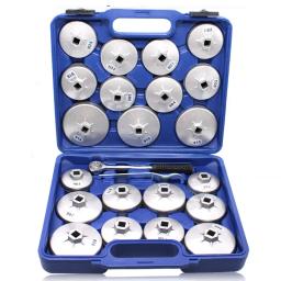 Tampa do filtro de óleo Remoção Chave Soquete Set com Estojo de armazenamento portátil, Ratchet Spanner Tipo Copo, Auto Acessórios Do Carro, 23 Pcs por conjunto - Image 1