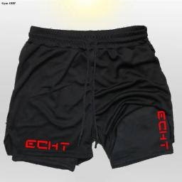 Shorts de fitness estampados na moda masculina, esportes casuais de ginástica, malha de secagem rápida, camada dupla, dois em um, novo para verão - Image 6