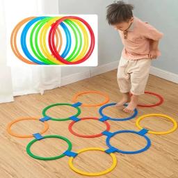 Novas crianças ao ar livre engraçado treinamento físico esporte brinquedos treliça salto anel conjunto jogo 10 aros 10 conectores para parque jogar meninos meninas - Image 1