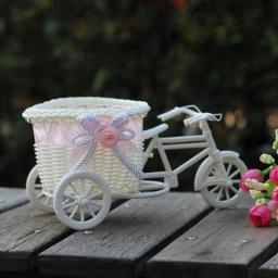 Vaso De Cesta De Flor De Rattan, Modelo De Bicicleta De Triciclo, Jardim Em Casa, Decoração De Festa De Casamento, Presente Decorativo - Image 1