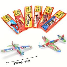 2 pçs 3d mão jogar voando planador aviões espuma diy avião festa enchimentos crianças fontes de festa presente modelo brinquedos jogo - Image 1