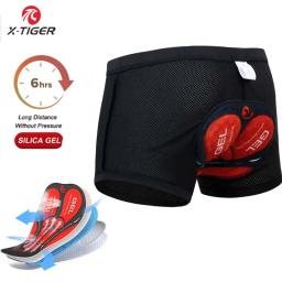 X-tiger calções de ciclismo malha respirável roupa interior de ciclismo 5d gel almofada à prova de choque mtb bicicleta shorts dropshipping roupa interior - Image 1