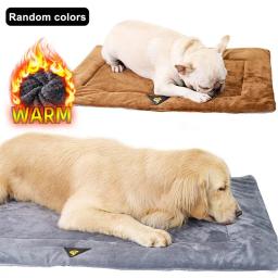 Cama de flanela para animais de estimação, tapete confortável, almofada de aquecimento impermeável para cães e gatos idosos, suprimentos térmicos, inverno - Image 2