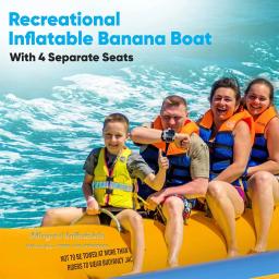 Banana Boat inflável para jogo de parque aquático, Tubo rebocável de peixe voador, Água aquática para praia - Image 6