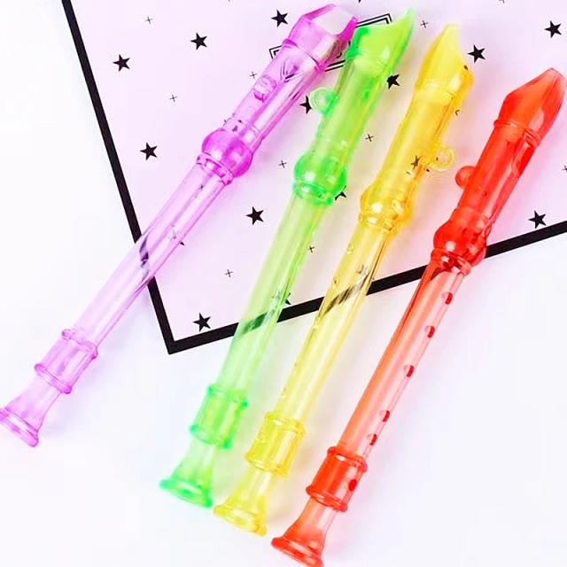 Mini Flauta Transparente Colorida 10pçs - Brinquedo Musical Infantil