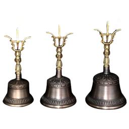 Nepal meditação budista sino de bronze artesanal tibetano sinos sinos da mão do vintage instrumento música yoga meditação ornamentos - Image 1