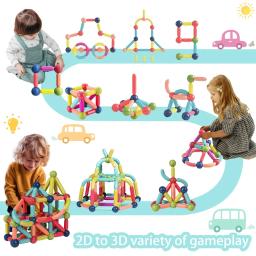 Magic Magnetic Building Blocks Toy Magnetic Construction Set Ímã Ball Sticks Rod Jogos Montessori Brinquedos Educativos Para Crianças - Image 6